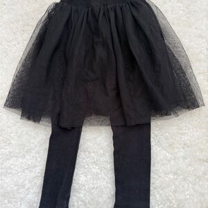 Black Tulle Skirted Leggings for Kids